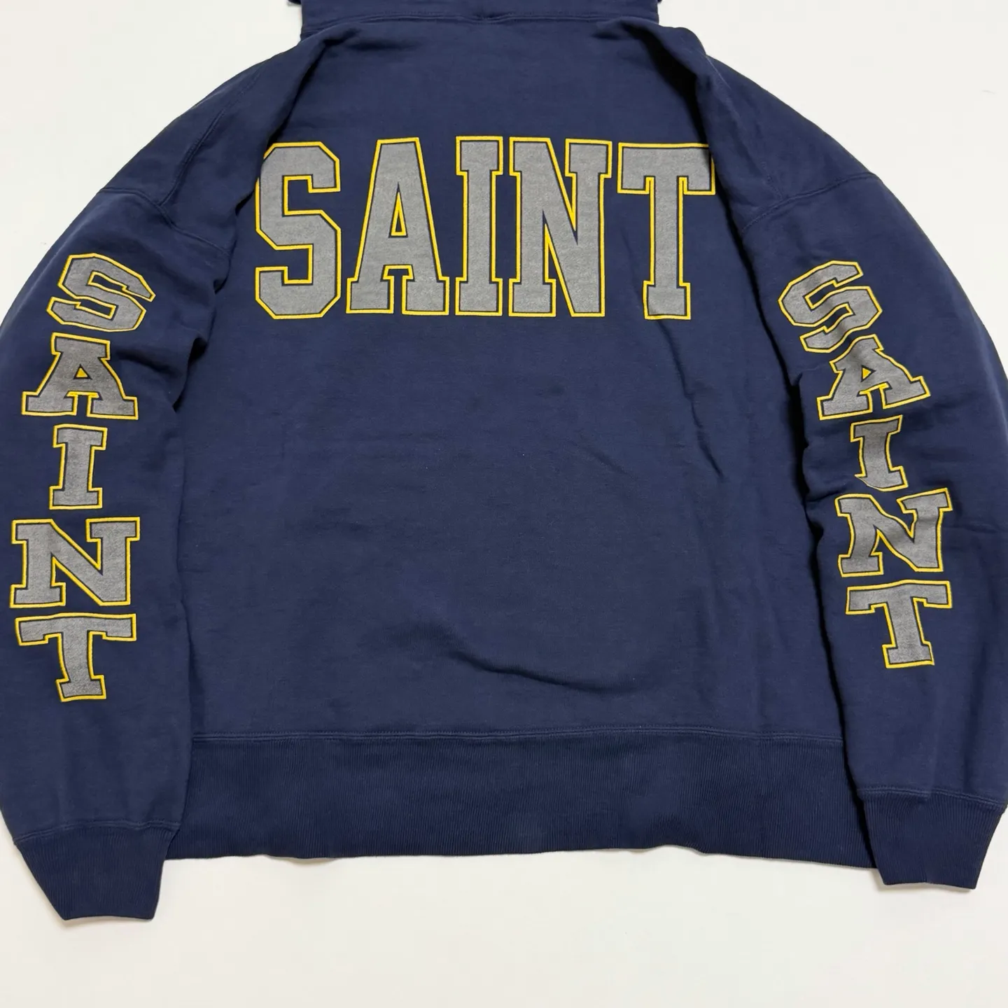 SAINT Mxxxxxx HOODIE/SAINT/NVY Reflective Angel Hoodie Blue S-XL Original open mold Loose cut Comfortable fit Top printing technology 3M reflective paste Best reflective effect in the industry Correct version Original consistent main mark/wash mark/cherub anti-counterfeiting
